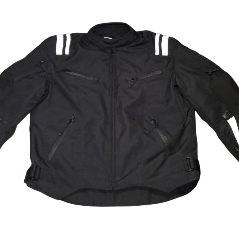 Mens Armored 3M Reflective Viking Motorcycle Jacket / Size M / Black